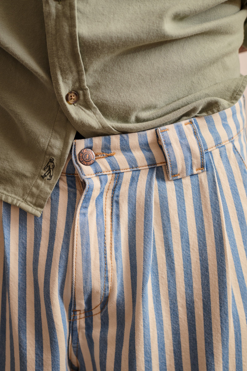 Dylan Stripes - Relaxed-Tapered Cut Chino Trousers