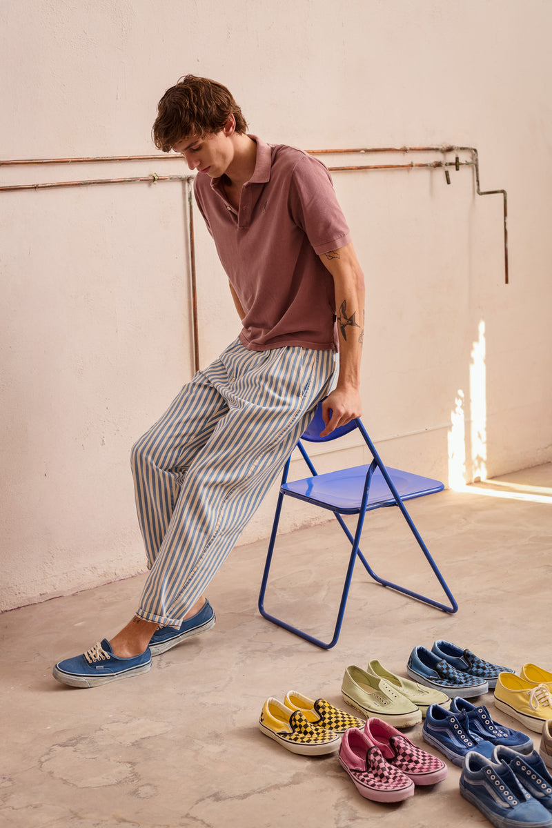 Dylan Stripes - Relaxed-Tapered Cut Chino Trousers