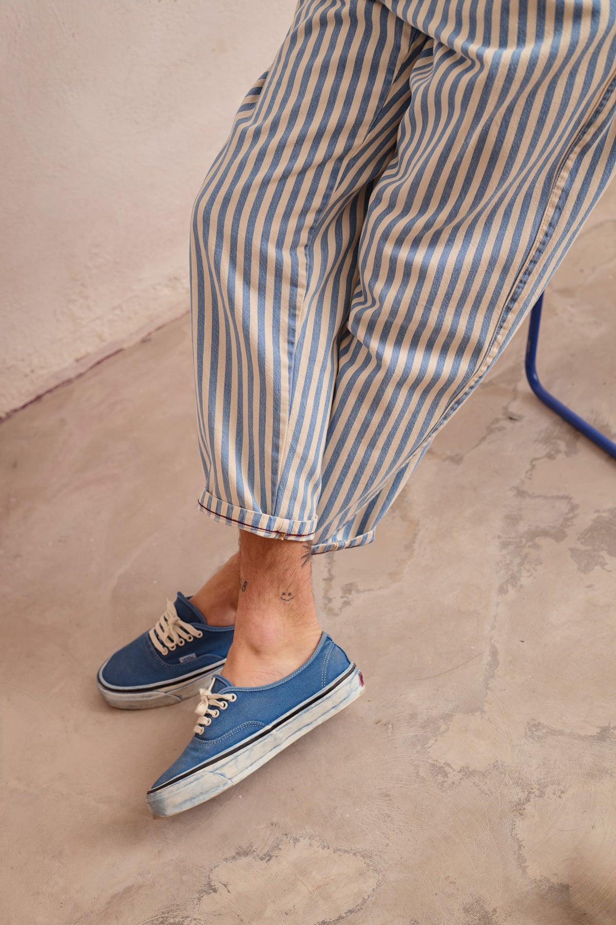 Dylan Stripes - Relaxed-Tapered Cut Chino Trousers