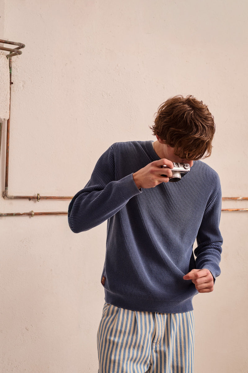 Dylan Stripes - Relaxed-Tapered Cut Chino Trousers