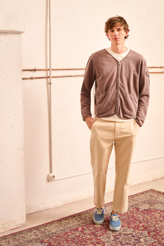 Pete - Zip-through Relaxed Fit Sweatshirt