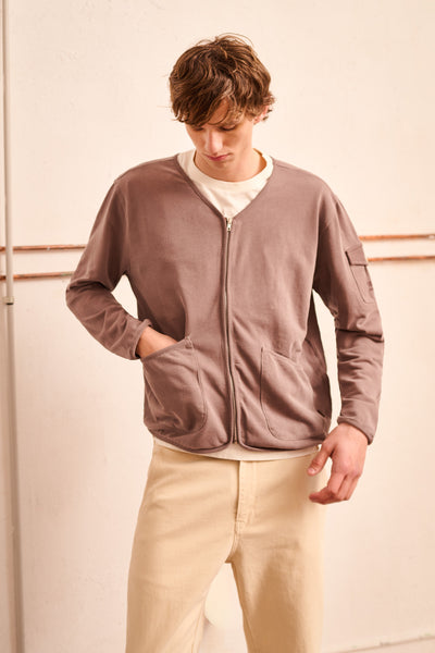 Pete Taupe - Sudadera Zip-through Relaxed Fit
