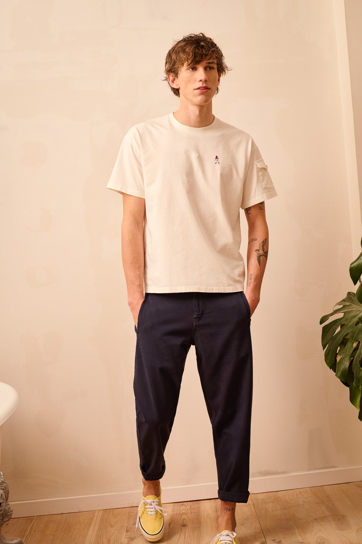 Cosme® - Capri Chino Style Trousers Relaxed-Tapered Cut