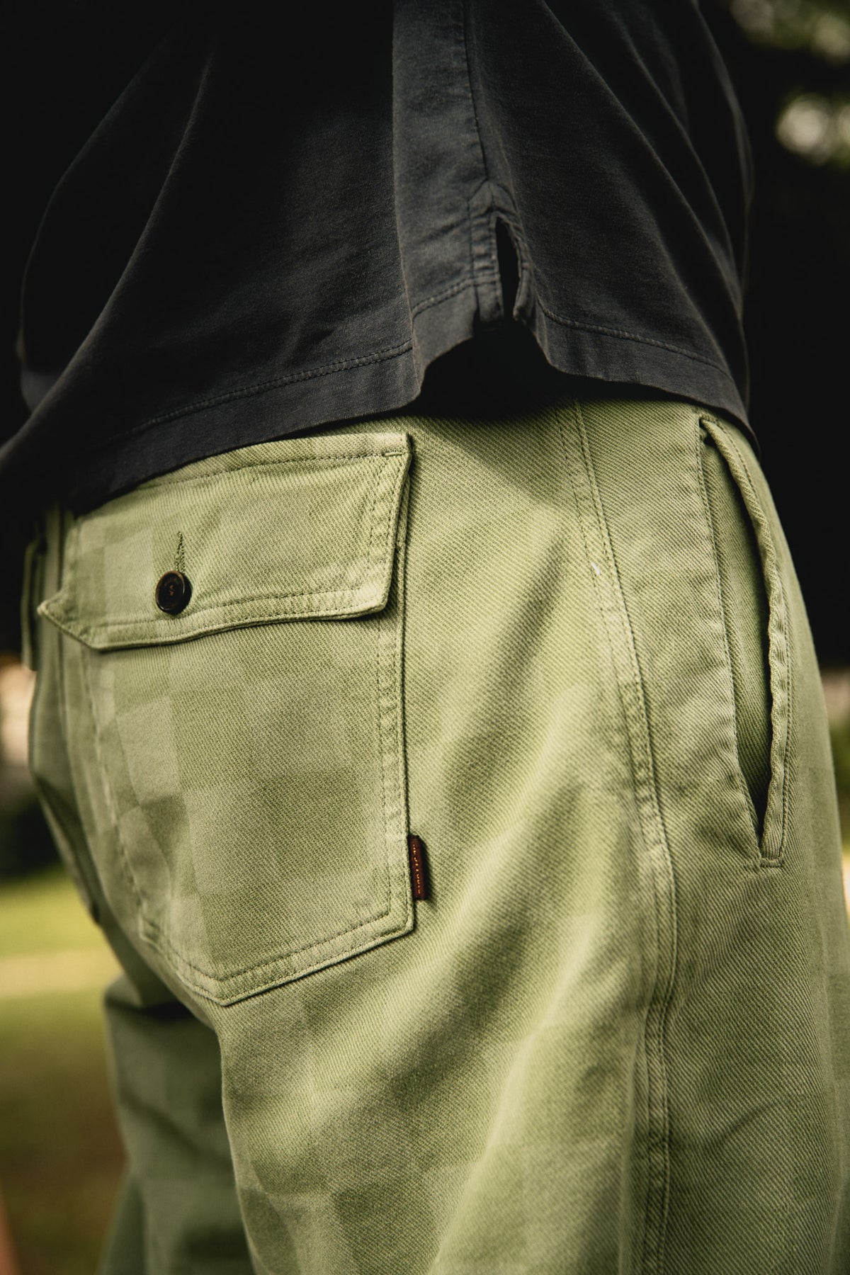 Cosme® Checks Green - Pantalón a Cuadros Capri Tipo Chino Relaxed-Tapered Cut