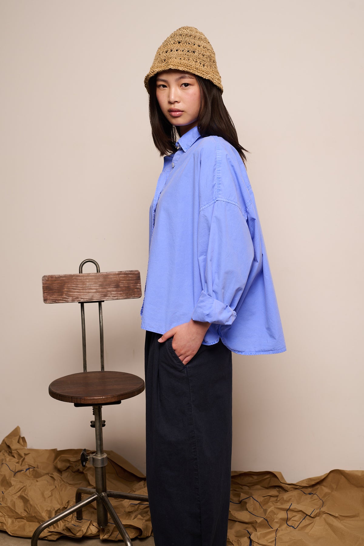 Aline Deep Sea - Pantalón tipo Barrel