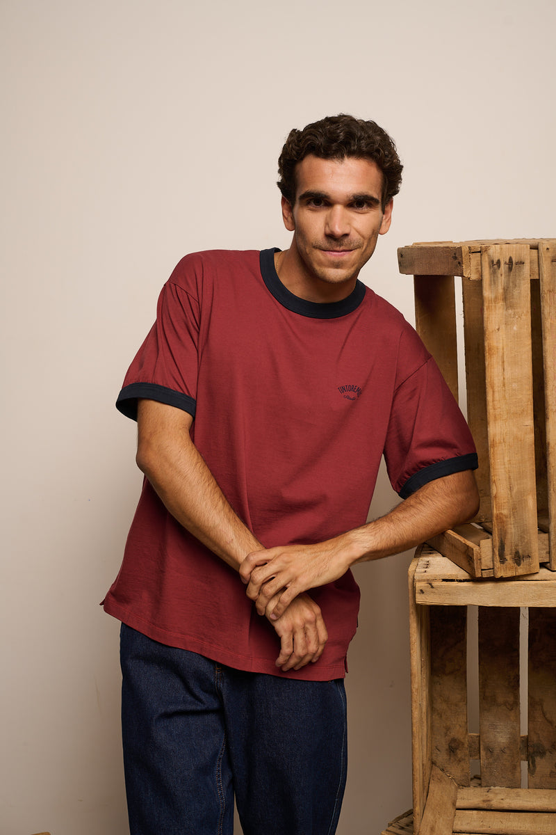 Henry Alligator Lotus Red - Camiseta Contraste Regular Fit