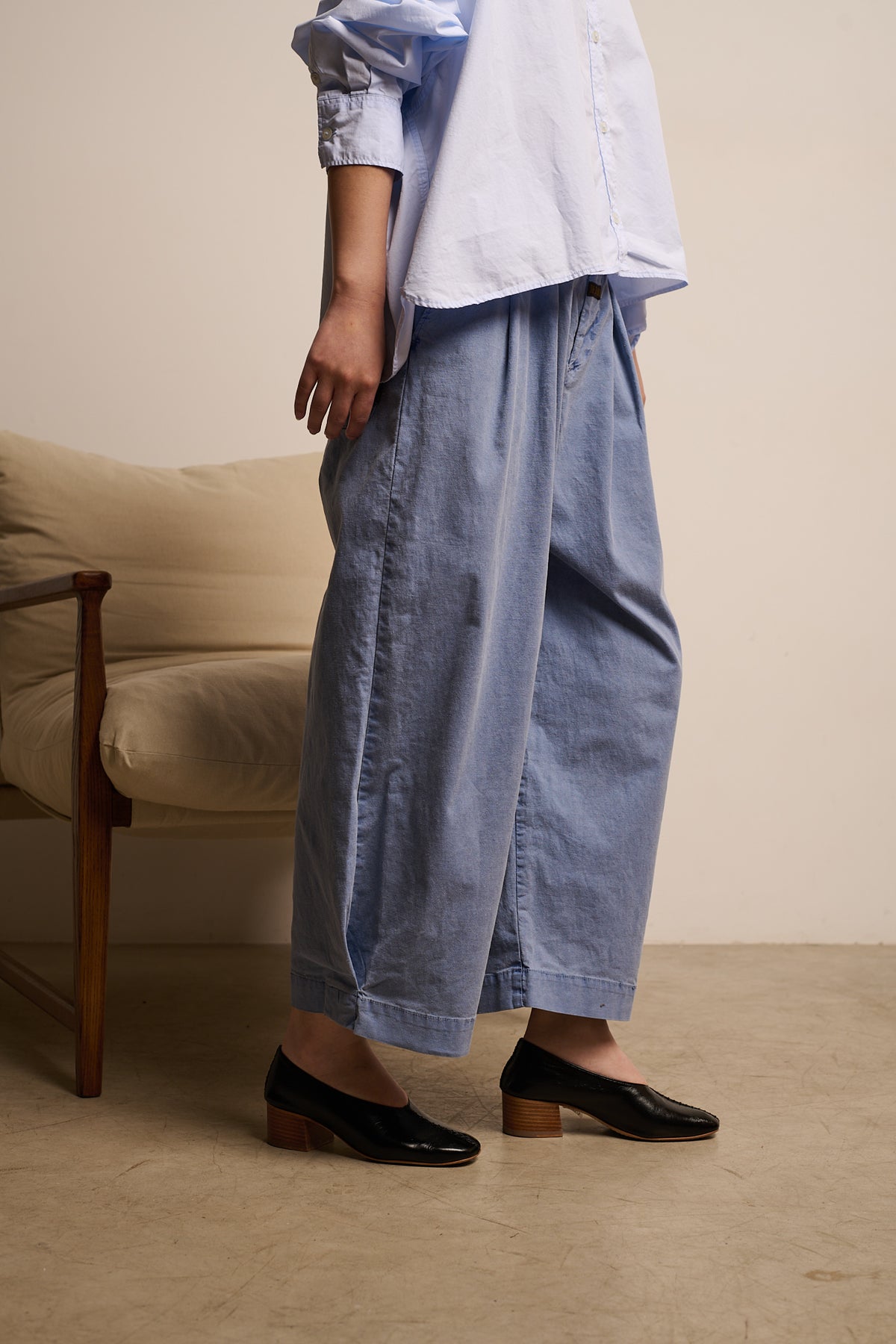 Aline Washed Navy - Pantalón tipo Barrel
