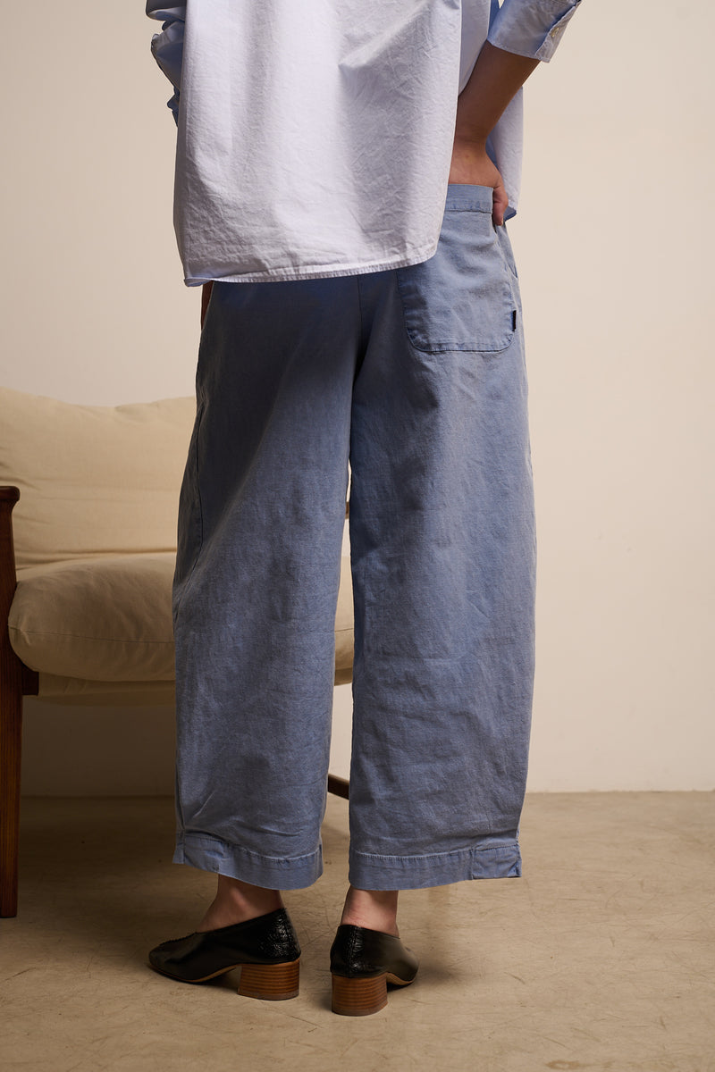 Aline Washed Navy - Pantalón tipo Barrel