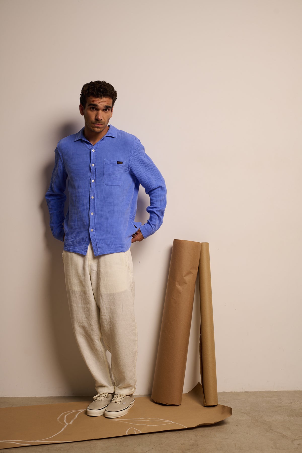 Cosme® Mousse - Pantalón Lino Capri Tipo Chino Relaxed-Tapered Cut