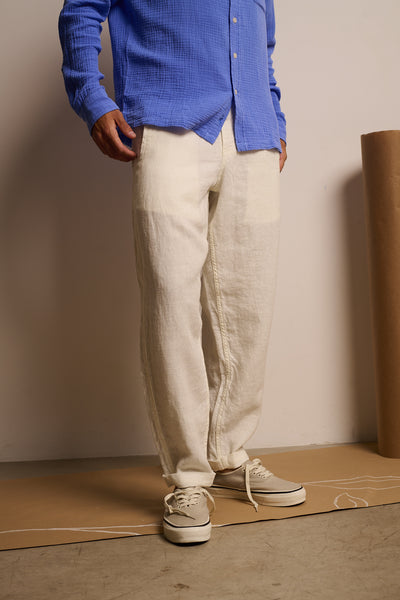 Cosme® Mousse - Pantalón Lino Capri Tipo Chino Relaxed-Tapered Cut