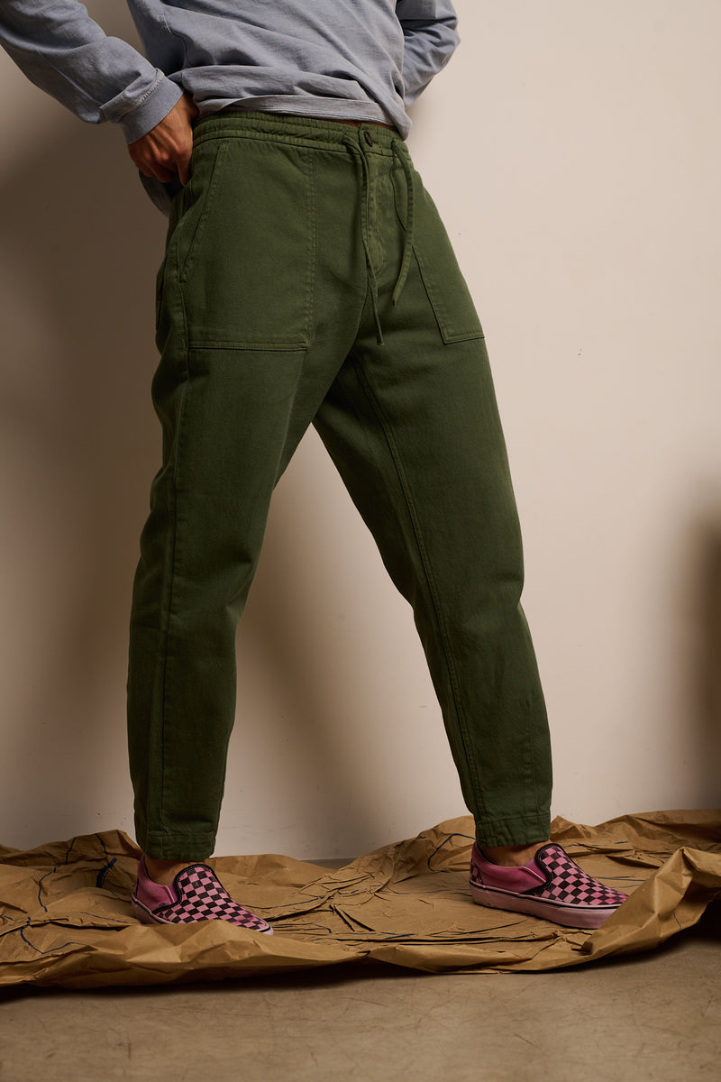 Jeremy Dark Olive - Pantalón Relaxed Fit