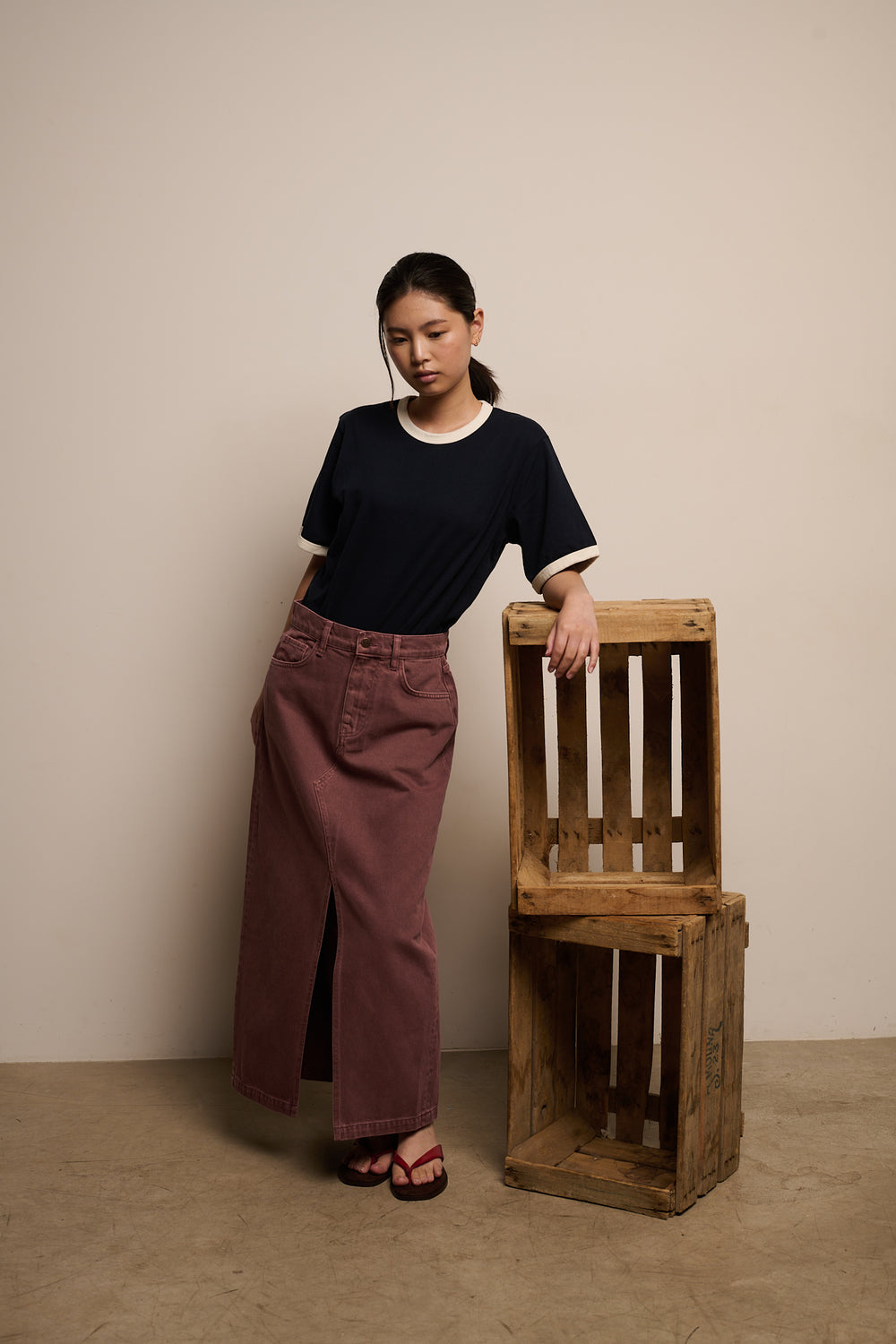 Martina Dusty Pink - Falda Midi