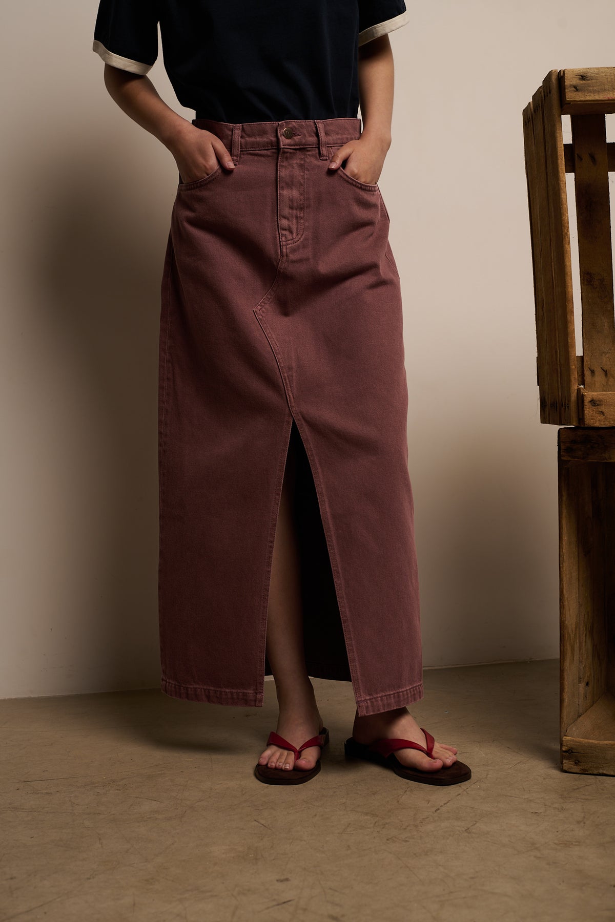 Martina Dusty Pink - Falda Midi