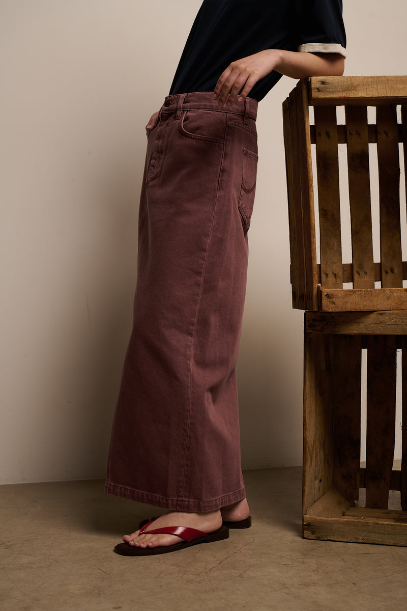 Martina Dusty Pink - Falda Midi