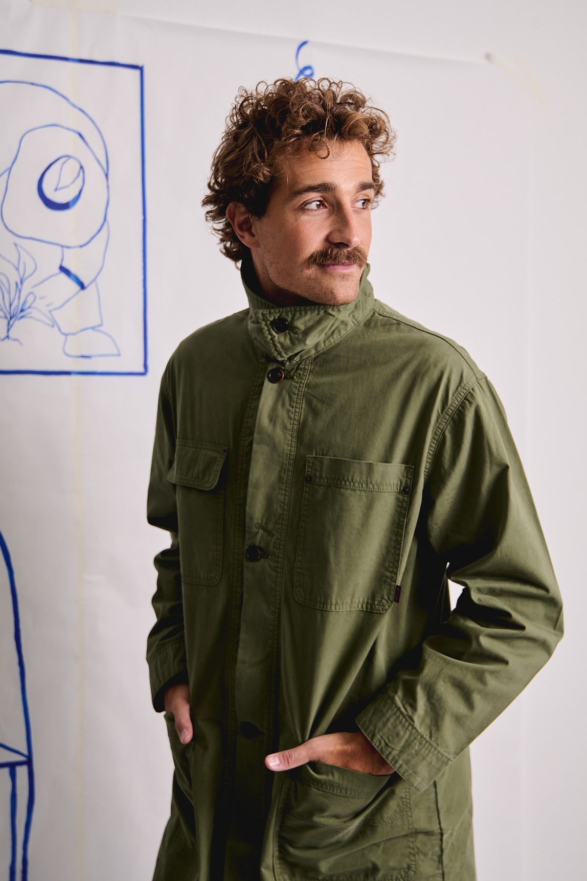 Tommy Dusty Leave - Abrigo Regular Fit Workwear Style