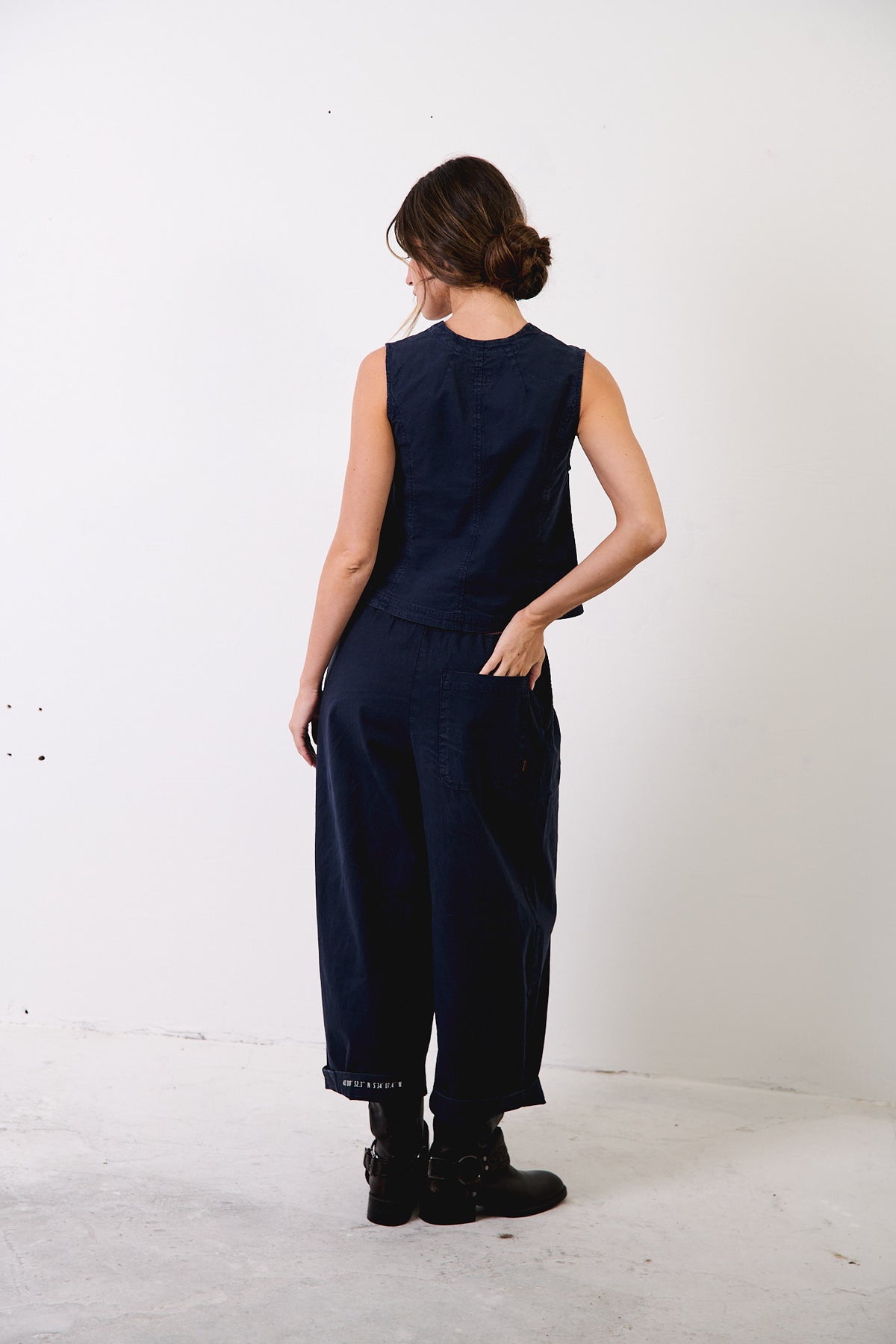 Aline Deep Sea - Pantalón tipo Barrel
